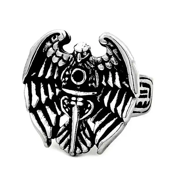Bague en Acier 316 - Couleur argenté - Aigle imposant Acheter Direct
