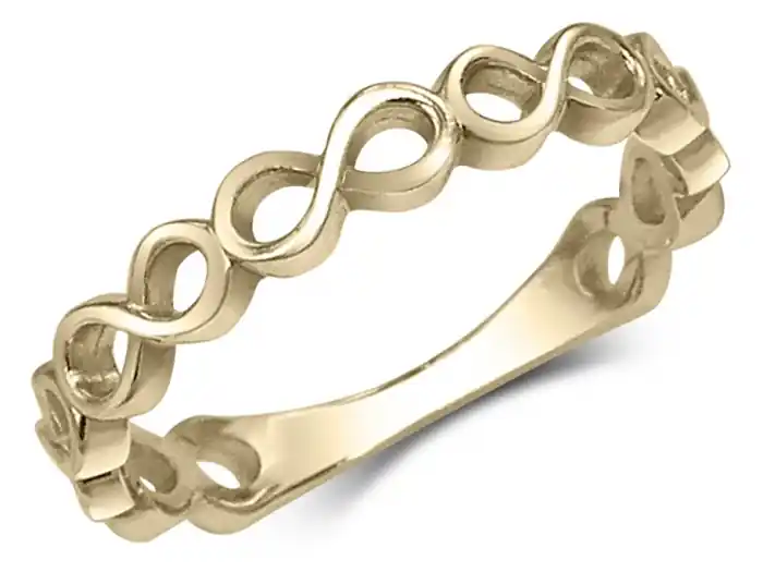 Bague Shiva style éternité symboles infinis en or jaune 10k pour femme Retour Gratuit