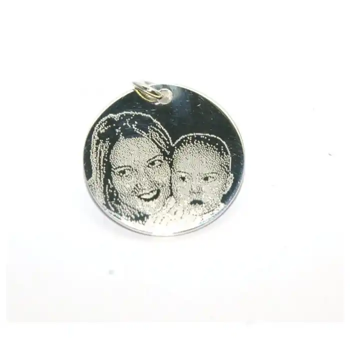 Seulement Aujourd’hui Pendentif argent 925/1000eplaque ronde D.21mm 4.20grs avec deux photogravures comprises