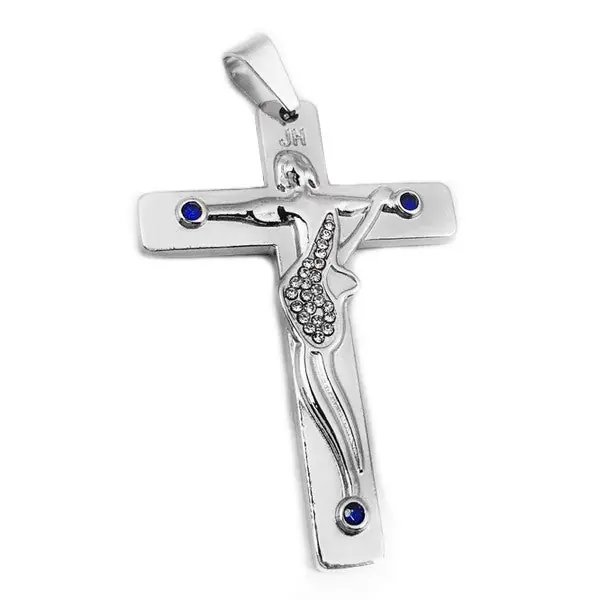 Top Qualité Croix guitare JOHNNY HALLYDAY en acier 316 - Couleur argenté