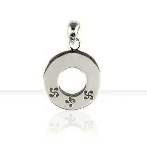 Top Vente PENDENTIF CROIX BASQUE | Pendentif Argent CIBLE PM/3CB | BIJOUX BASQUE CONTEMPORAIN | MADILAR |