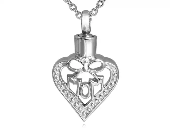 Meilleur Choix Pendentif reliquaire pour cendres cœur mom « maman » détail boucle en acier inoxydable