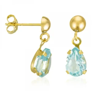Vente Flash Boucles d'oreilles Or Jaune 375/1000 "Jolie Topaze"