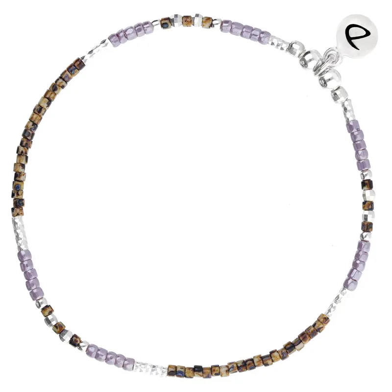 BRACELET ELASTIQUE FLUFFY VIOLET LEOPARD Vente Directe