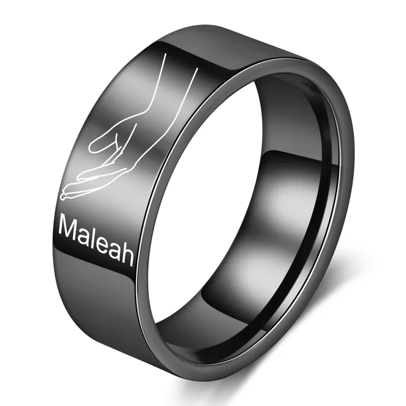 Bague Couple Prénom Personnalisé Alliance Bague Homme Retour Gratuit