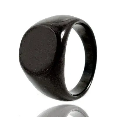 Expédié Aujourd’hui Bague en Acier 316 - Couleur noir - Style chevaliere