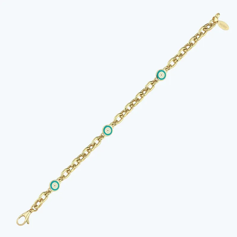Bracelet Œil Bleu en Or Pas Cher
