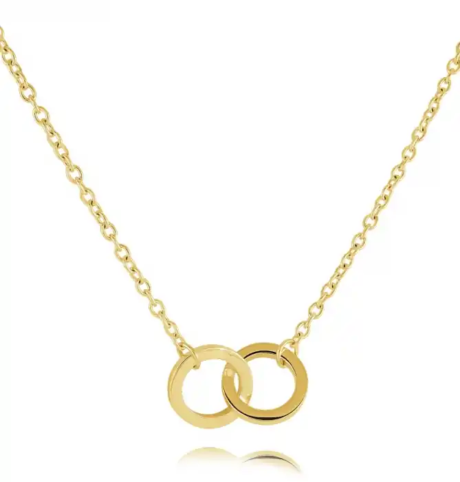 Meilleure Vente Collier Cercle d'Union anneau double entrelacé en acier inoydable pour femme