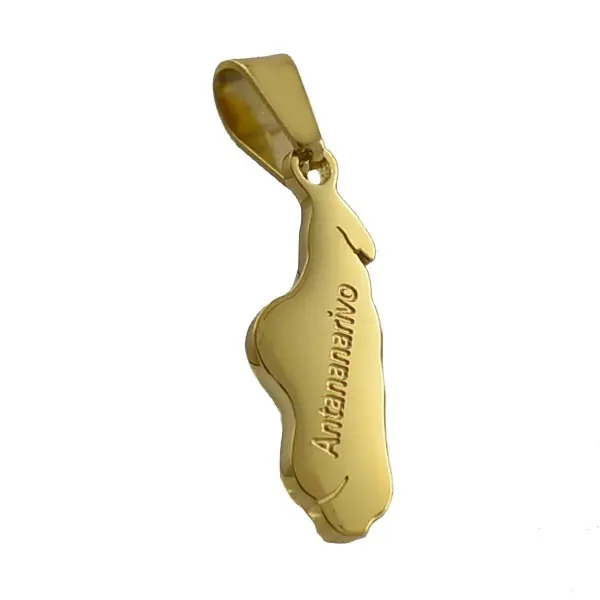 Pendentif en Acier 316 - Madagascar - doré Satisfait Ou Remboursé