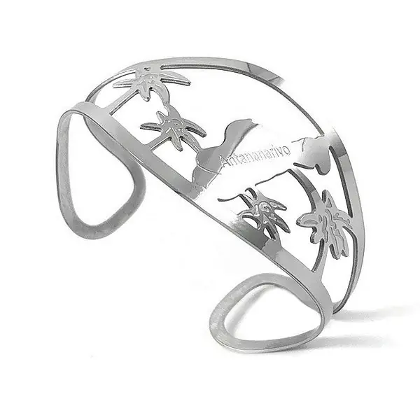 Bracelet en acier 316 - "Madagascar" argenté Offre Spéciale