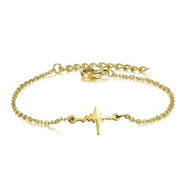 Livraison Mondiale Bracelet en Acier 316 - Battement de coeur doré