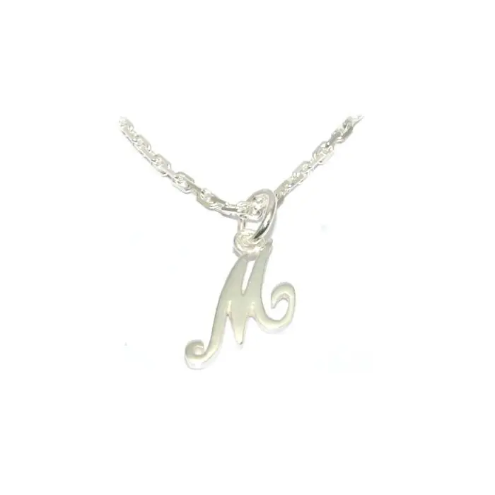 Usine Directe Pendentif argent initiale 925/1000e avec chaîne forçat 45cm 5.70grs