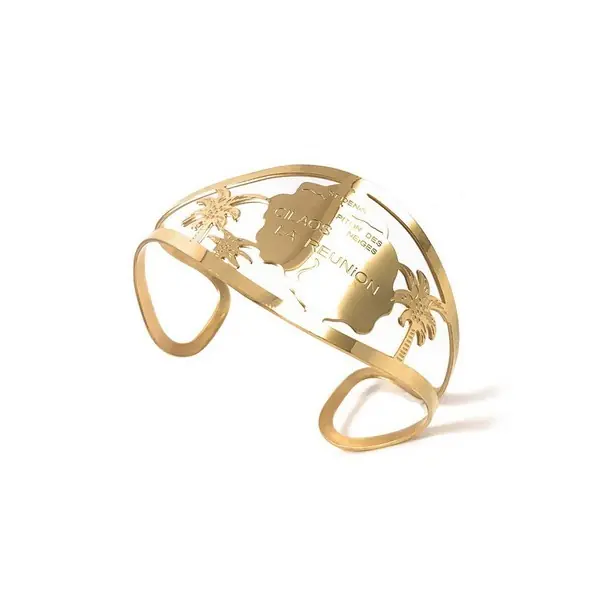 Original Bague en Acier 316 - La Réunion - couleur or