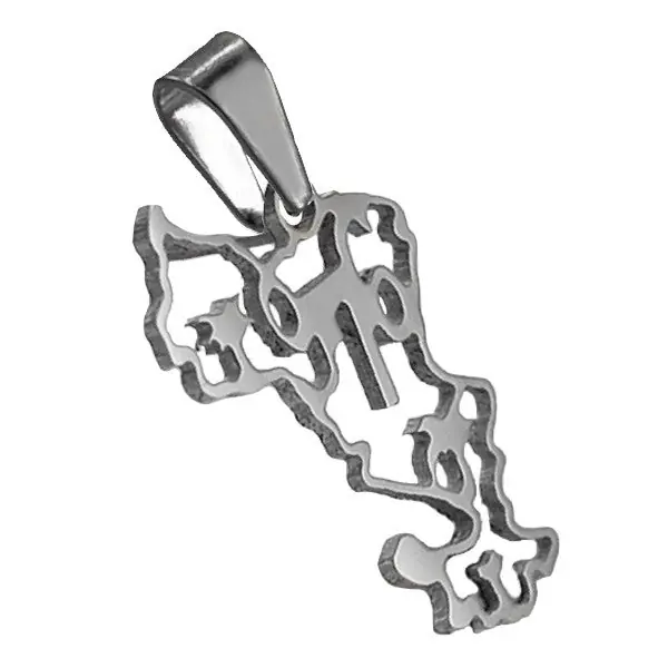 Top Vente Pendentif mixte - Acier 316 ajouré argenté - 976