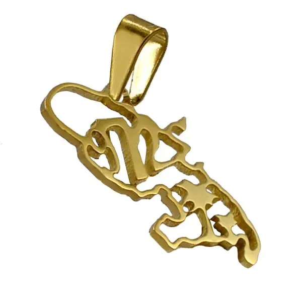 Pendentif mixte - Acier 316 ajouré doré - 972 Meilleur Choix