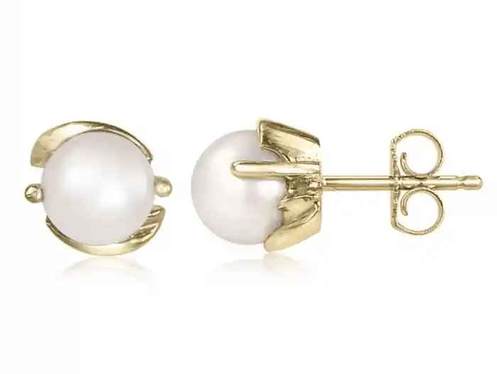 Boucles d'oreilles Chisame perles de culture or jaune 10k pour femme Livraison Mondiale