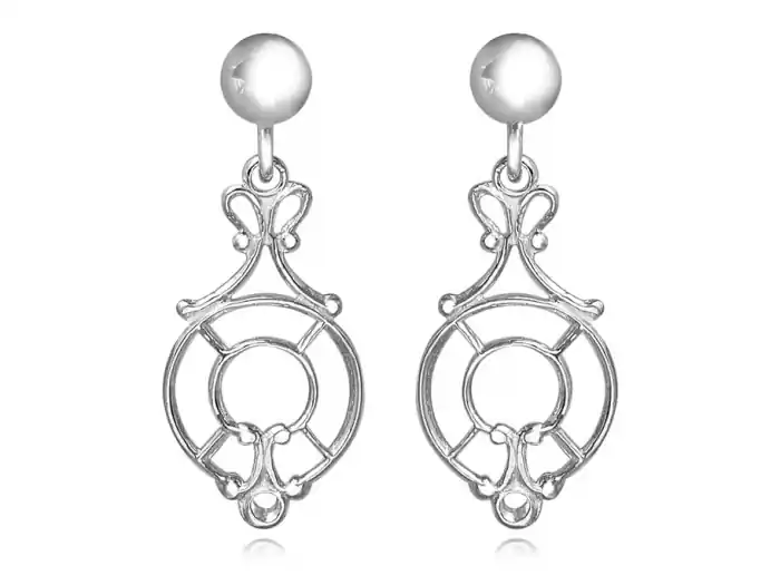 Boucles d'oreilles chandelier Jemma en or blanc 10 carats pour femme Meilleur Choix