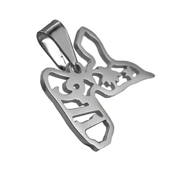 Pendentif mixte - Acier 316 argenté ajouré - 971 Authentique