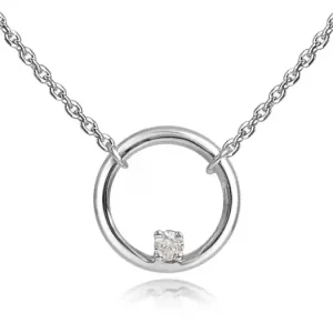 Achetez Aujourd’hui Collier Circa cercle avec cubic zirconium sur chaîne forçat en or blanc 10k pour femme