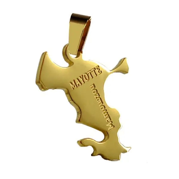 Pendentif mixte - Acier 316 doré - Mayotte Réduction