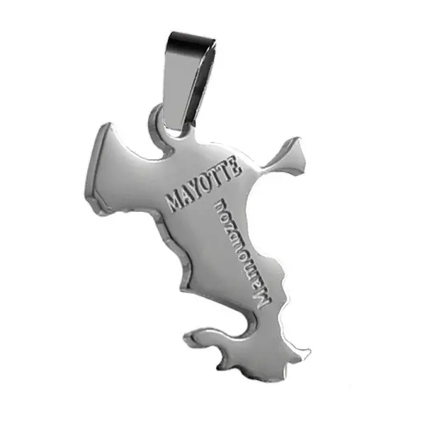 Pendentif mixte - Acier 316 argenté - Mayotte Commander Maintenant