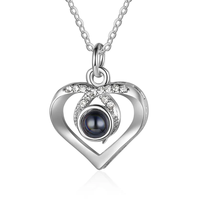 Achat Immédiat Collier Cœur Projection de Pierres 1 Photo Personnalisée