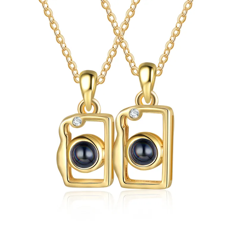 100 langues "Je t'aime" collier 2PCS Collier de projection photo personnalisé|Jessemade Seulement Aujourd’hui