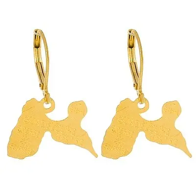 Édition Limitée Boucles d'oreilles pour femme - Acier 316 doré - Guadeloupe