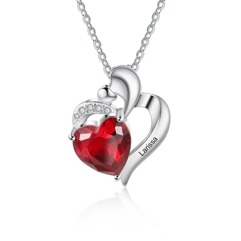 Expédié Aujourd’hui A mon amie -Collier coeur 1 Prénoms Personnalisés avec pierre de naissance
