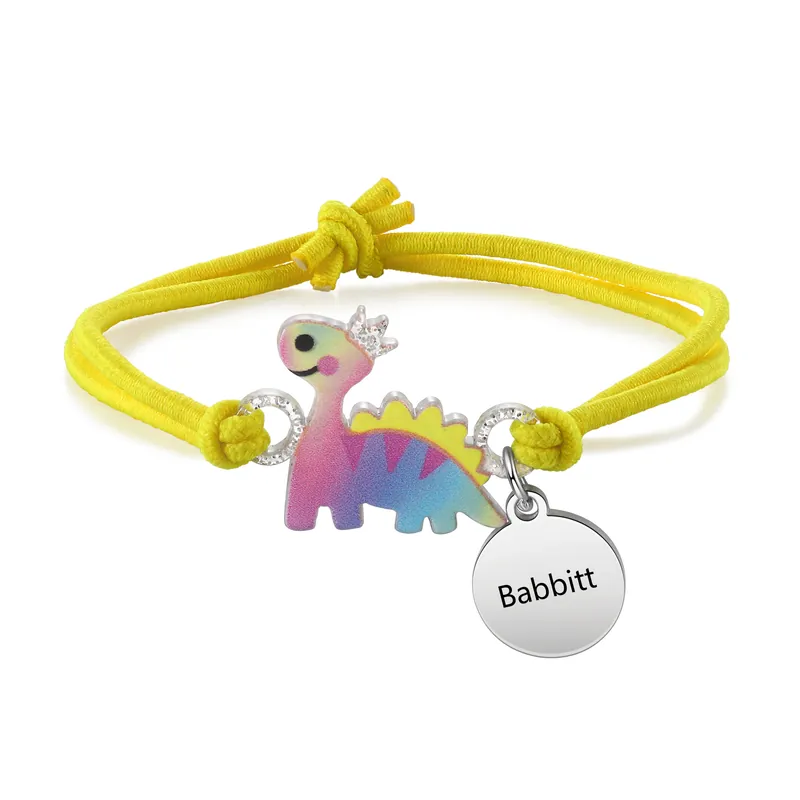Bracelet Dinosaure Prénom Personnalisé Cadeau pour Enfants Vente Flash