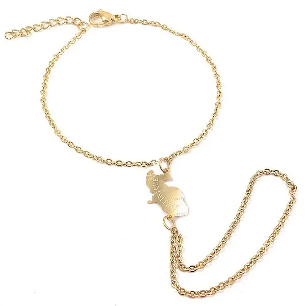 Bijou de main pour femme - Acier 316 doré - Martinique Authentique