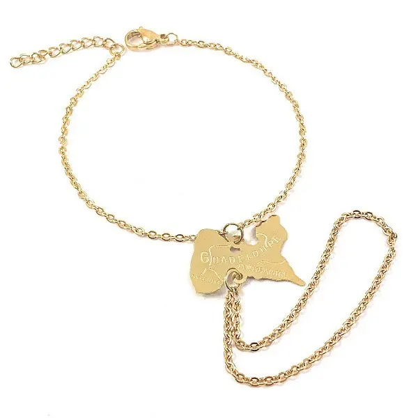Quantité Limitée Bijou de main pour femme - Acier 316 doré - Guadeloupe