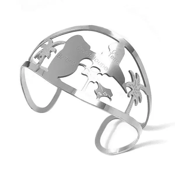 Bracelet fantaisie pour femme - Acier 316 argenté - La Guadeloupe Commander Maintenant