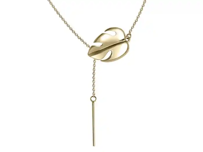 Collier Lara feuille tropicale original en or jaune 10k pour femme Must-Have