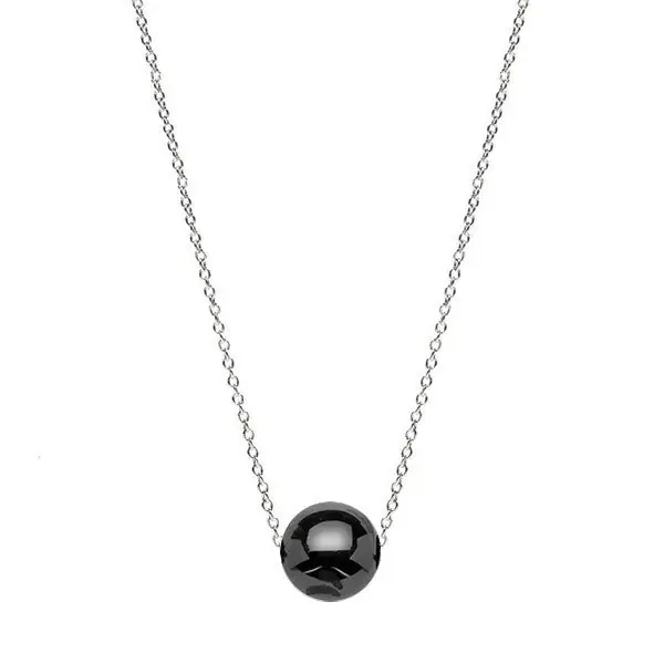 Collier acier céramique pour femme -Boule noir Offre Limitée