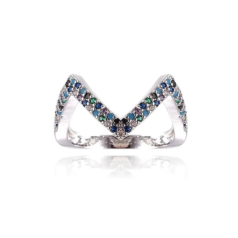 En Vogue Bague femme réglable diamants CZ couleurs sertis