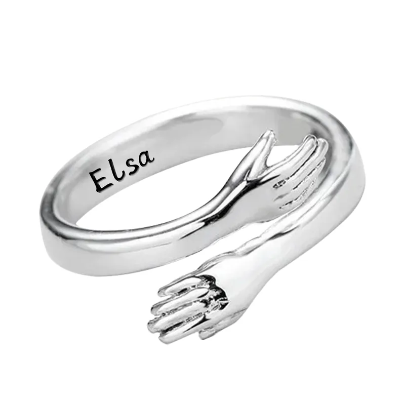 Bague Embrace Réglable 1 Prénom Personnalisé Pour Femmes et Hommes Prix Cassé
