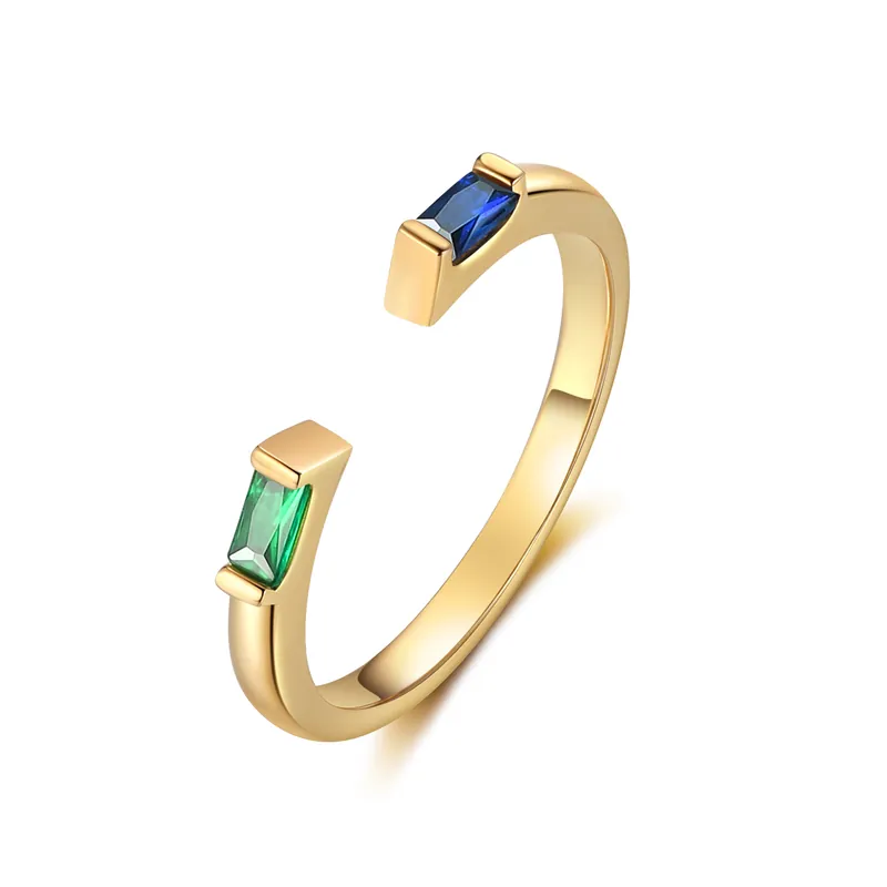 Offre Exclusive Bague Ouverte Réglable 2 Pierres de naissance Personnalisées pour Femme