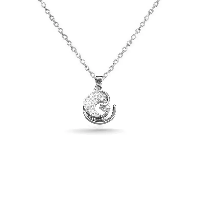 Pas Cher Collier rhodié chaîne et pendentif coq