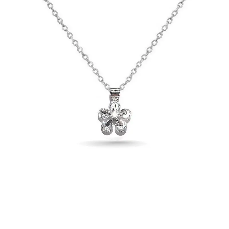 Collier rhodié chaîne et pendentif flocon Super Prix