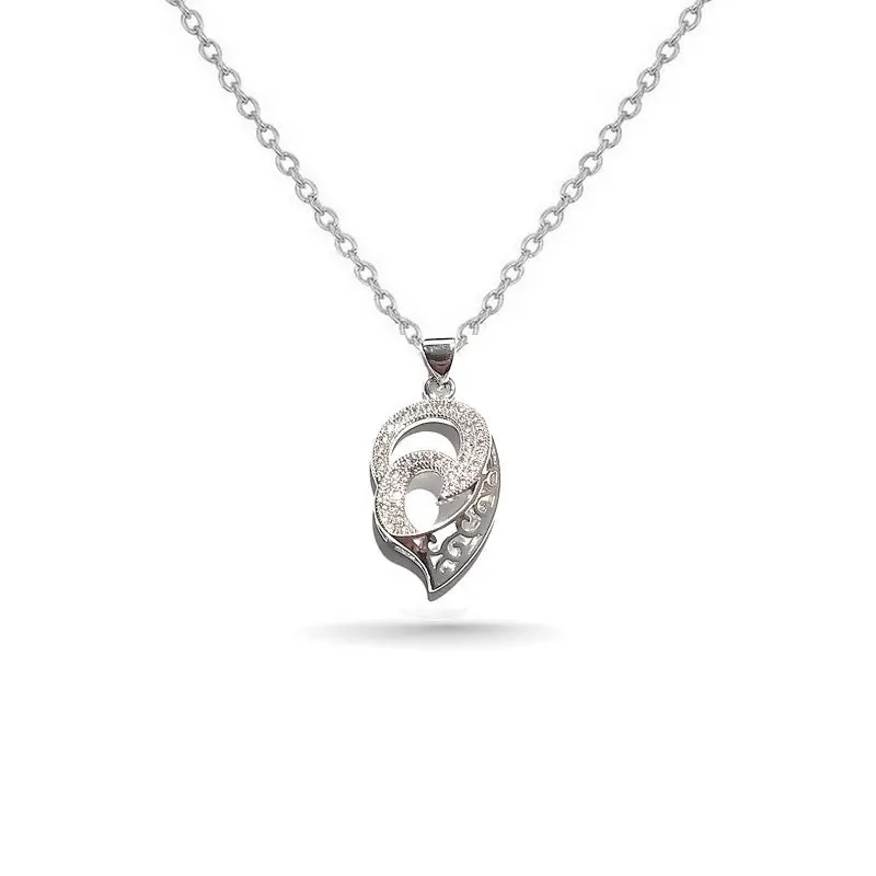 Satisfait Ou Remboursé Collier rhodié chaîne et pendentif spirale