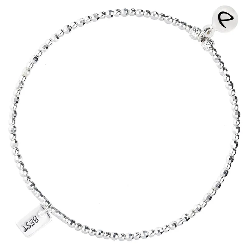 BRACELET AMITIÉ "BEST" ÉLASTIQUE SILVER Vente Flash