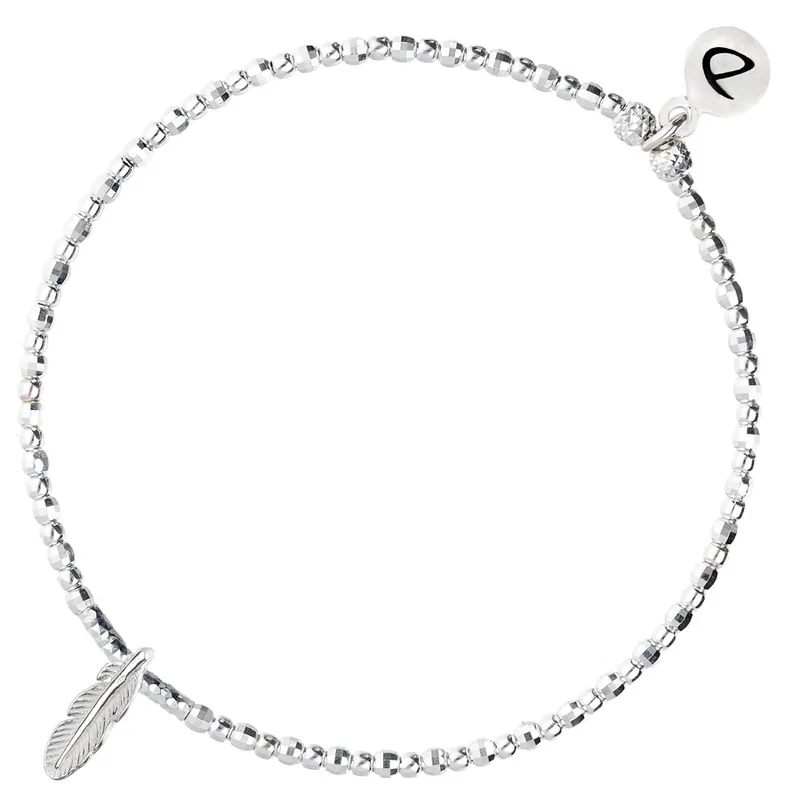BRACELET ÉLASTIQUE PLUME SILVER Paiement Sécurisé