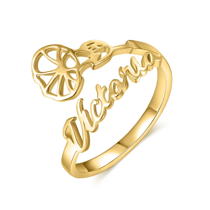 Septembre Bague Ajustable prénom personnalisé fleur de naissance Promotion