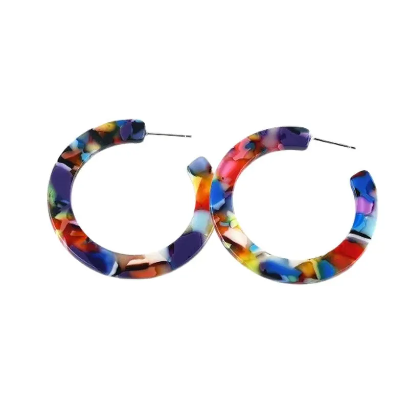 Nouvelle Collection Boucles d'oreilles fantaisie résine colorées