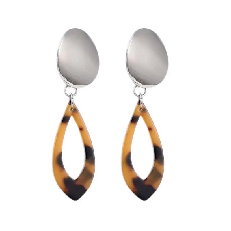 Offre Limitée Boucles d'oreilles fantaisie tombantes acier inoxydable et résine
