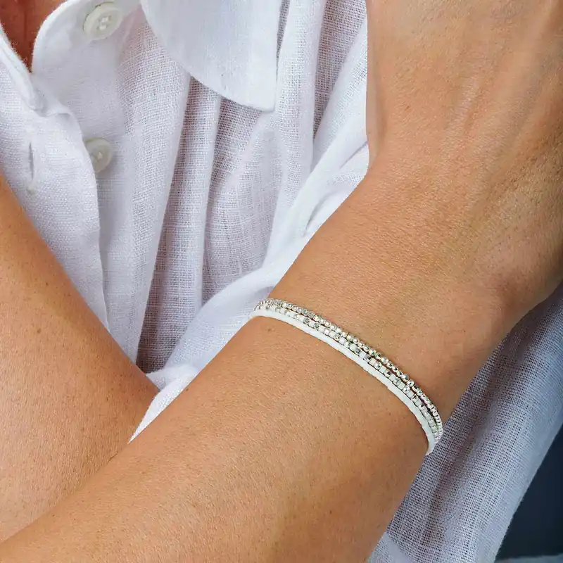 BRACELET HEAVEN BLANC TRIPLE TOURS Prix Promo