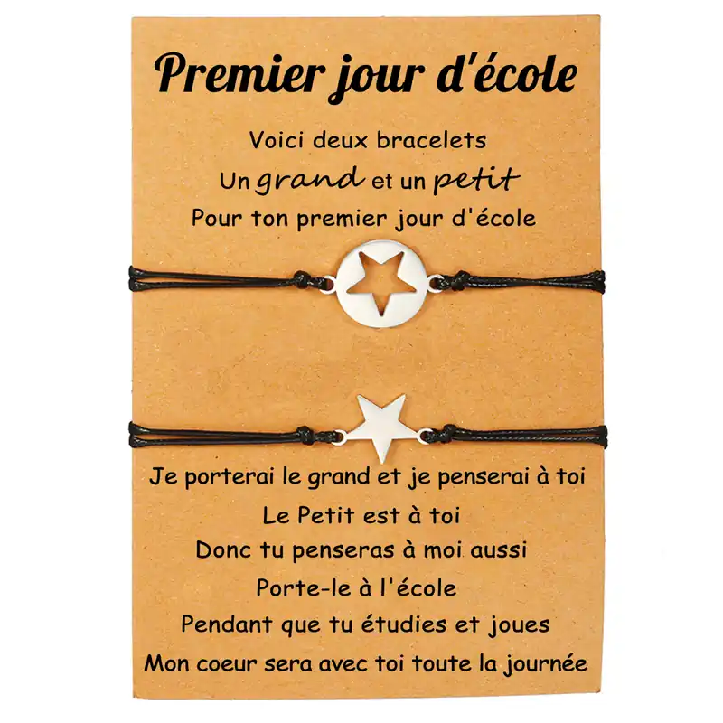 Populaire 2PCS Ensemble de Bracelets Étoile Bracelet en Commun Cadeau Rentrée Scolaire Premier jour d’école|Jessemade