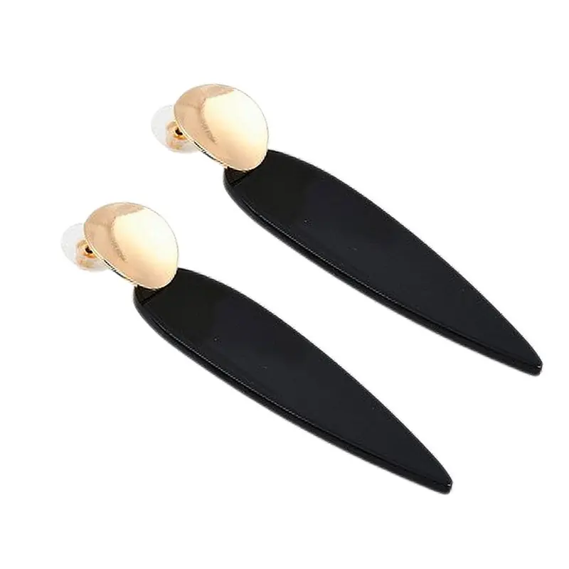 Marque Boucles d'oreilles fantaisie tombante noir et doré