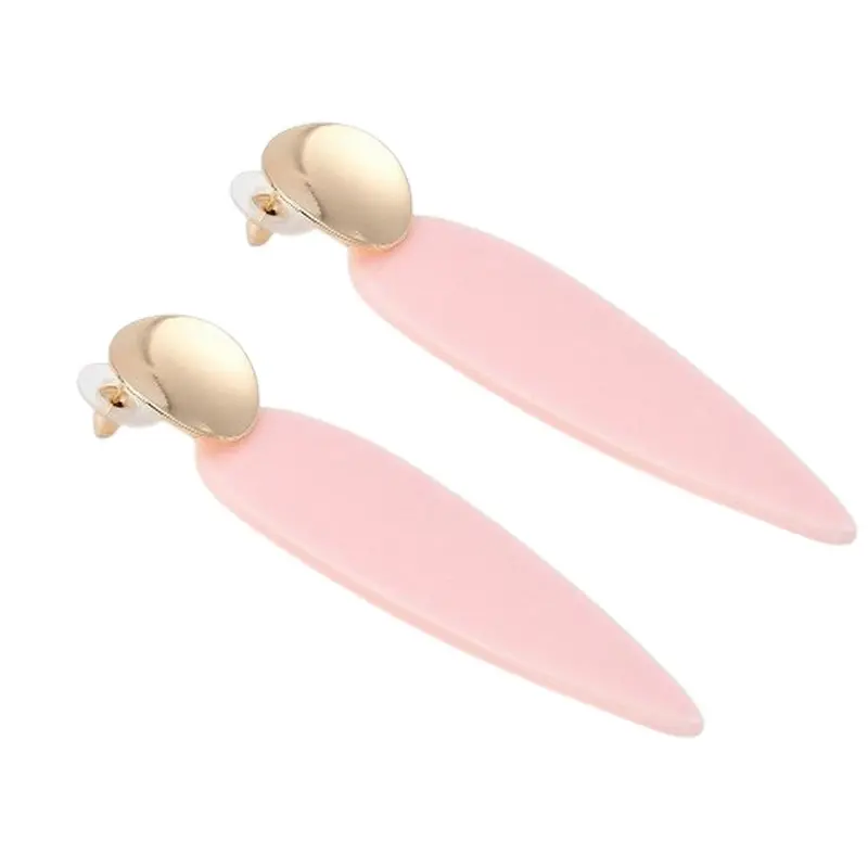 Bon Marché Boucles d'oreilles fantaisie tombante rose et doré